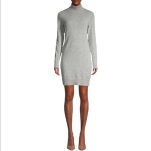 NWT Large Theory Cashmere Turtleneck Neck Sweater Dress in Misty Heather Grey